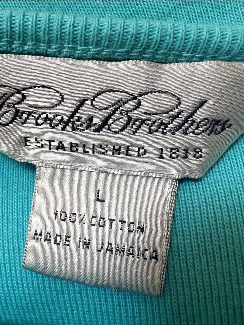 Brooks Brothers Teal Notch-Neck Short Sleeve Top Sz L